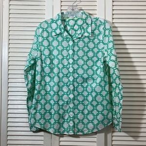 Crown & Ivy Geometric Print Button-up